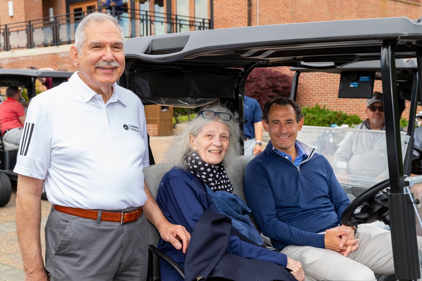 Community Options Enterprises’ Chairman Philip Lian, Joan Mueller and Adam F. Epstein, Managing Director at UBS Wealth Management, are pictured on May 19, 2025, at Union League Liberty Hill in Lafayette Hill, PA, during the annual Phil Lian and Joan Mueller Phenomenal Golf Classic. Lian and Mueller contributed a $200,000 matching gift, which helped raise a total of $500,000 to support people with disabilities.