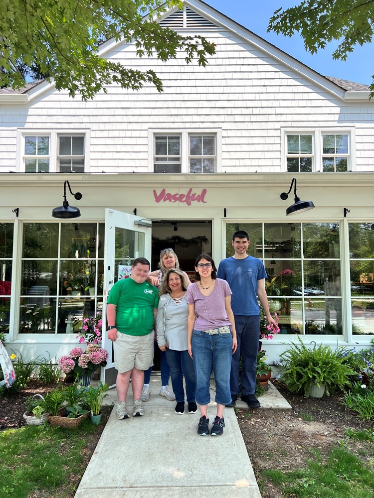 From left to right, Joe Wood, Kathy Angelinovich, Donna Kowals, Rachael Irgang, and John Saverino celebrating Vaseful Princeton’s 6-Year Anniversary. Vaseful Princeton is located at 305 Witherspoon Street, Princeton, New Jersey 08542