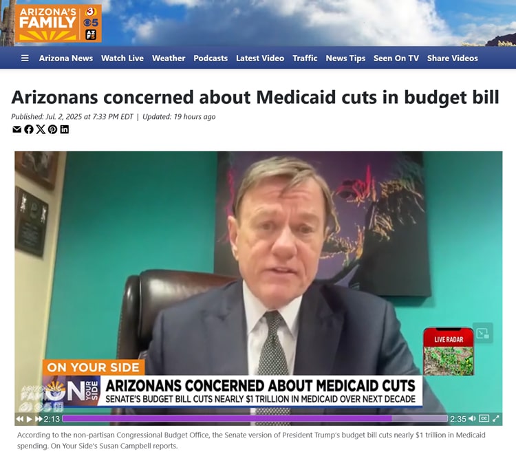 Arizonans concerned about Medicaid cuts in budget bill - azfamily.com