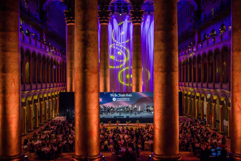 The Washington Symphonic Brass performing at Community Options' We the People Gala on October 21, 2025 at the National Building Museum in Washington, DC.