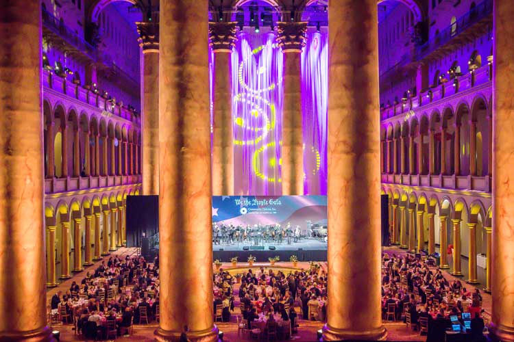 The Washington Symphonic Brass performing at Community Options' We the People Gala on October 21, 2025 at the National Building Museum in Washington, DC.