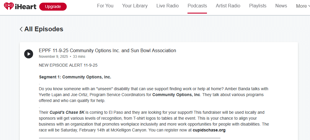 El Paso Public Forum Segment 1: Community Options, Inc.