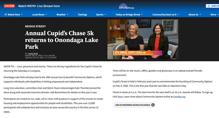 2026Feb-Annual Cupid’s Chase 5k returns to Onondaga Lake Park - localsyr.com
