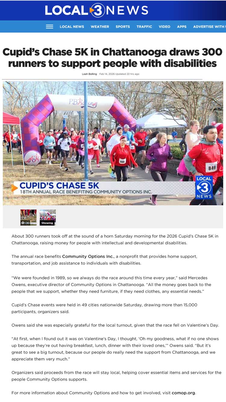 2026 Cupid’s Chase 5K in Chattanooga draws 300 runners to support people with disabilities - local3news.com