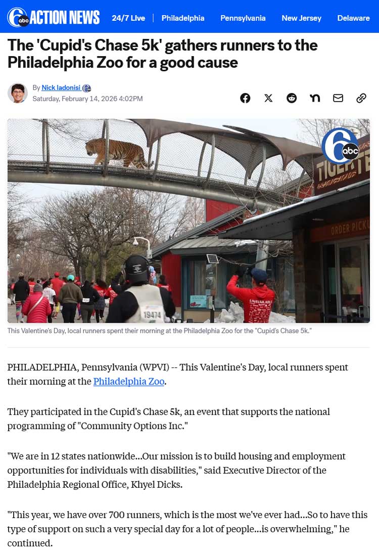 The 2026 Cupid's Chase 5k gathers runners to the Philadelphia Zoo for a good cause - 6abc.com