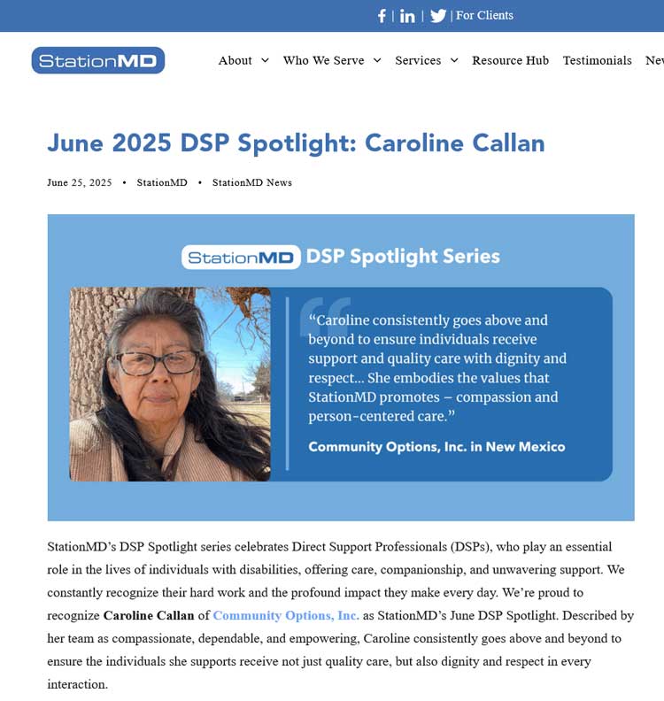 June 2025 DSP Spotlight: Caroline Callan - stationmd.com