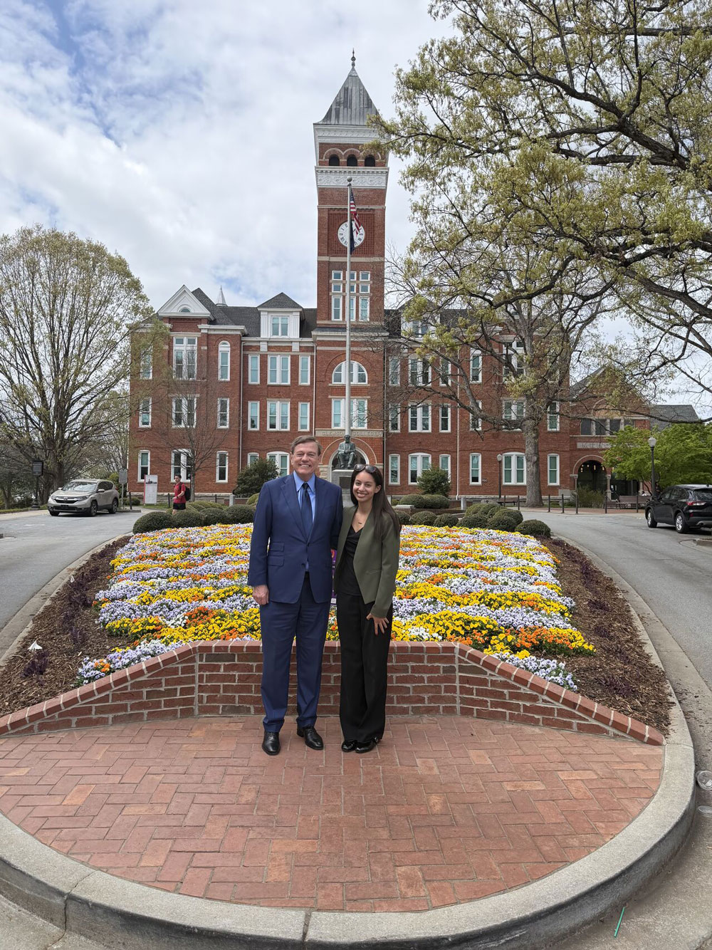 Robert and Sibette outside Clemson University in South Carolina on March 30, 2026
