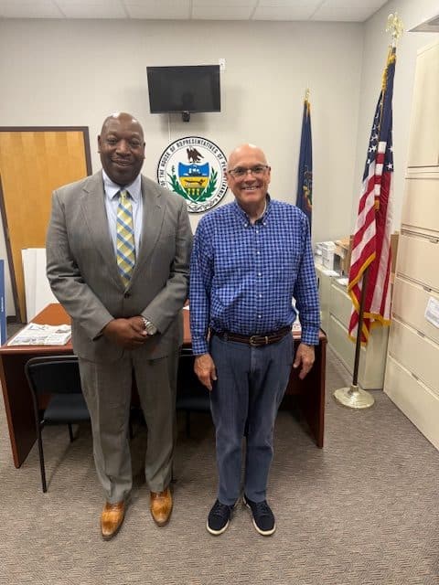 Steven Rose and State Representative Steven Mentzer standing together in Lancaster County.