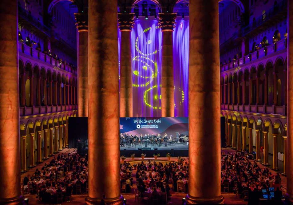 The Washington Symphonic Brass performing at Community Options' We the People Gala on October 21, 2025 at the National Building Museum in Washington, DC.