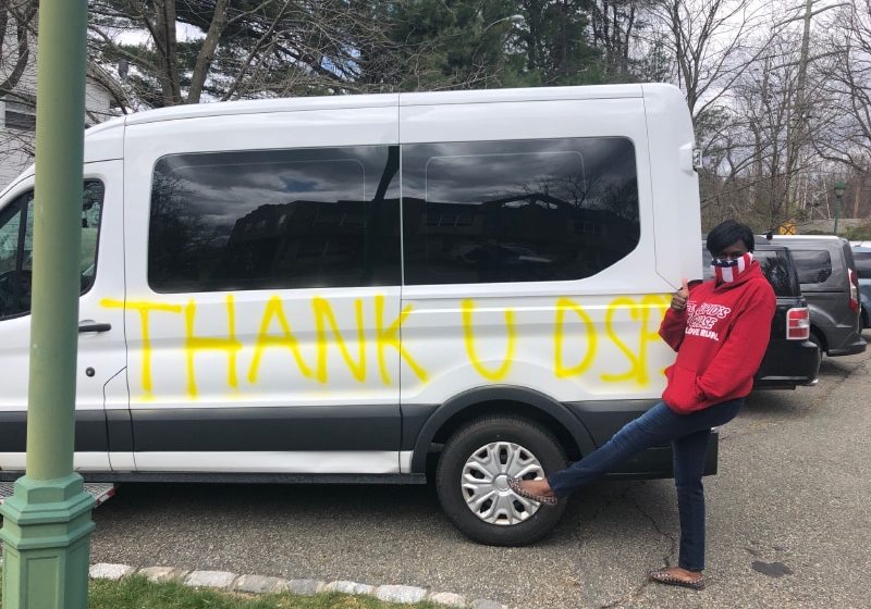 Van with Thank You DSP on it. Morristown NJ had a small vehicle caravan to say THANK YOU to our direct care staff
